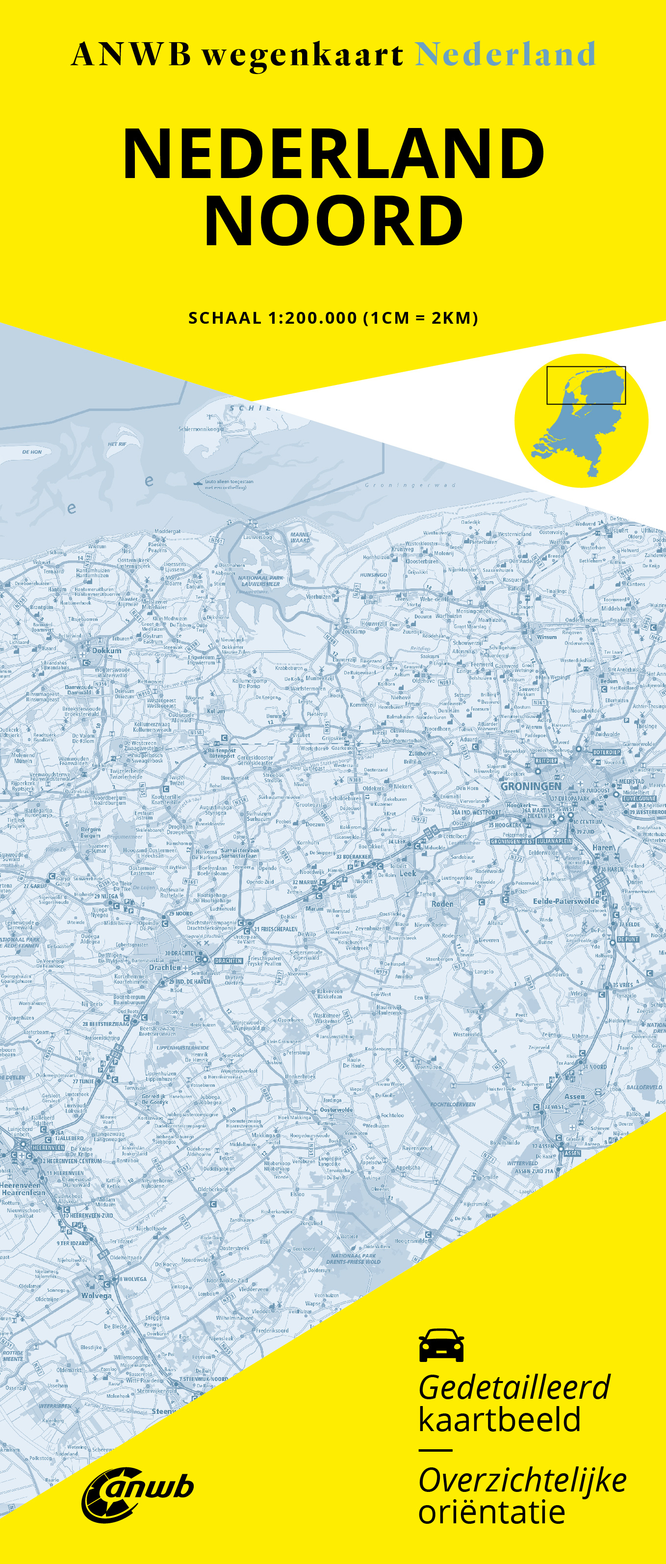 Wegenkaart Nederland Noord