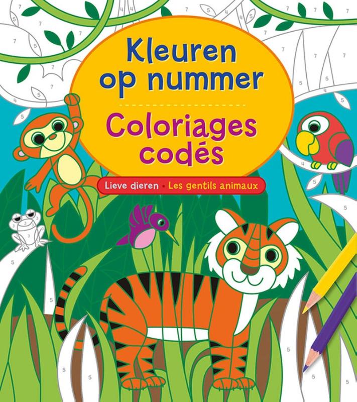 Kleuren op nummer - Lieve dieren / Les gentils animaux - Coloriages codés