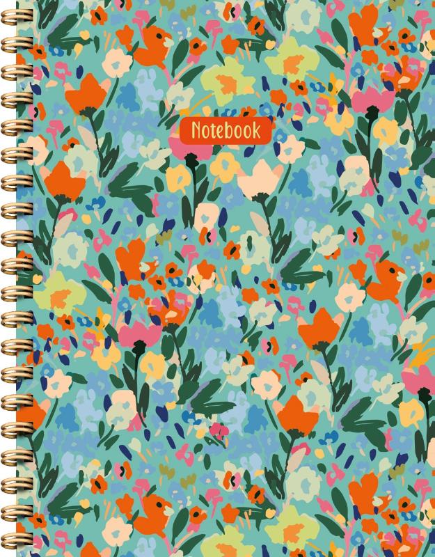 Painted Florals spiraalboek groot (lijnen) / Painted Florals notebook Carnet à spirale (ligné)
