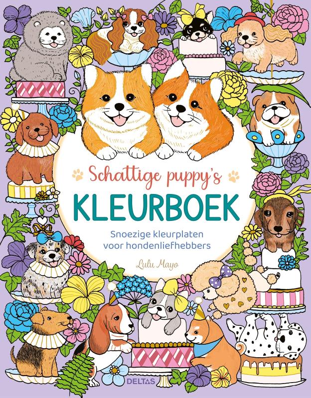 Schattige puppy's kleurboek
