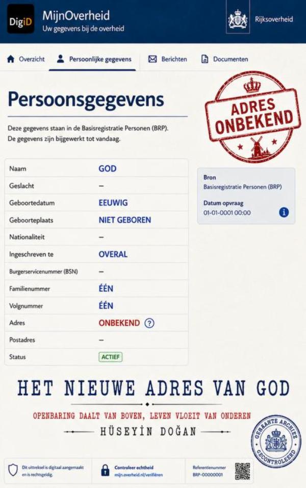 HET NIEUWE ADRES VAN GOD