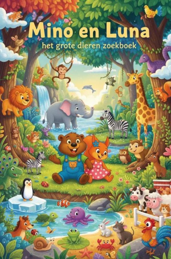 Mino en Luna: Het grote dierenzoekboek
