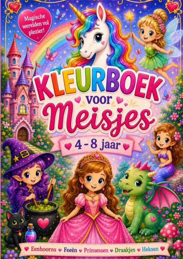 Kleurboek voor meisjes van 4 tot 8 jaar