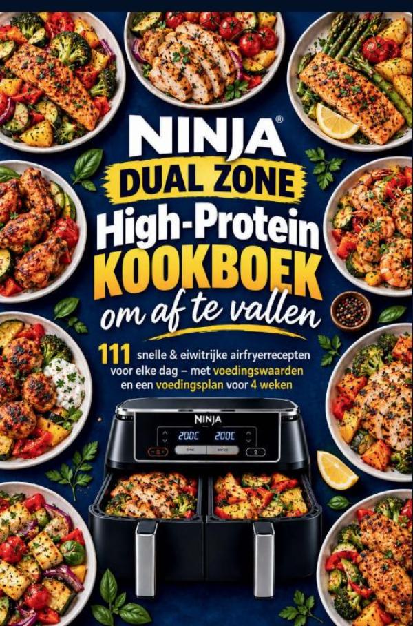 NINJA DUAL ZONE High-Protein Kookboek om af te vallen: 111 snelle & eiwitrijke airfryerrecepten voor elke dag