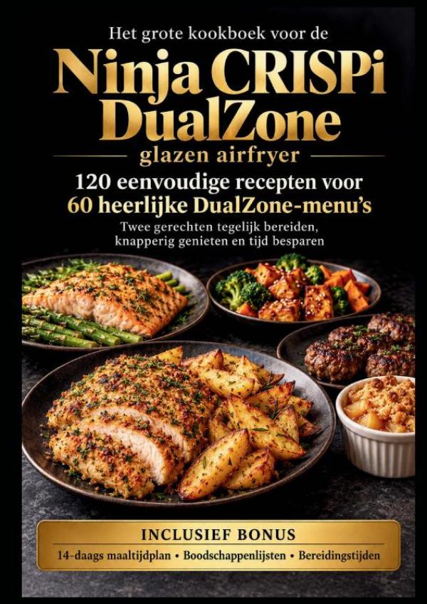 Het grote kookboek voor de Ninja CRISPi DualZone glazen airfryer: 120 eenvoudige recepten voor 60 heerlijke DualZone-menu’s