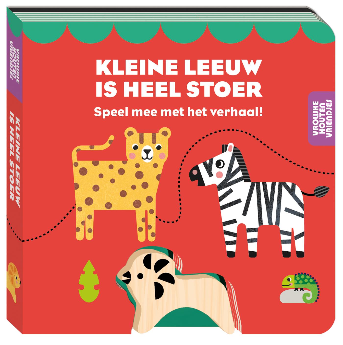 Vrolijke houten vriendjes - Kleine leeuw is heel stoer