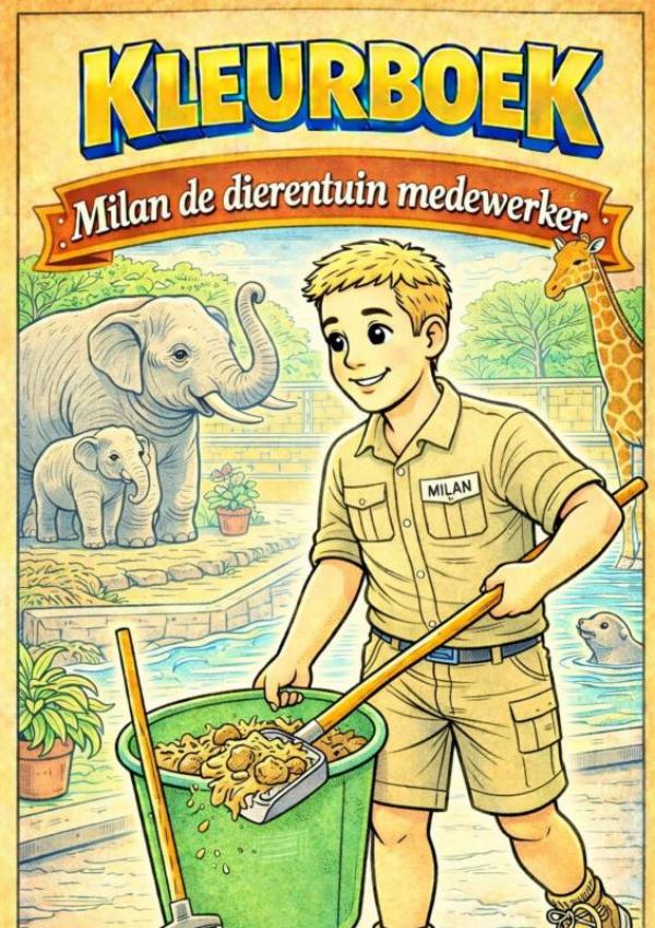 Kleurboek, Milan de dierentuin medewerker. (Beroepen serie)