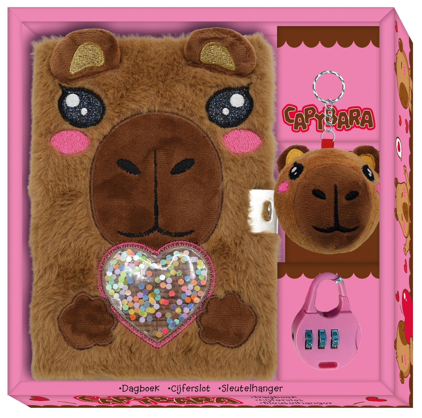 Dagboek met slot pluche - Capybara