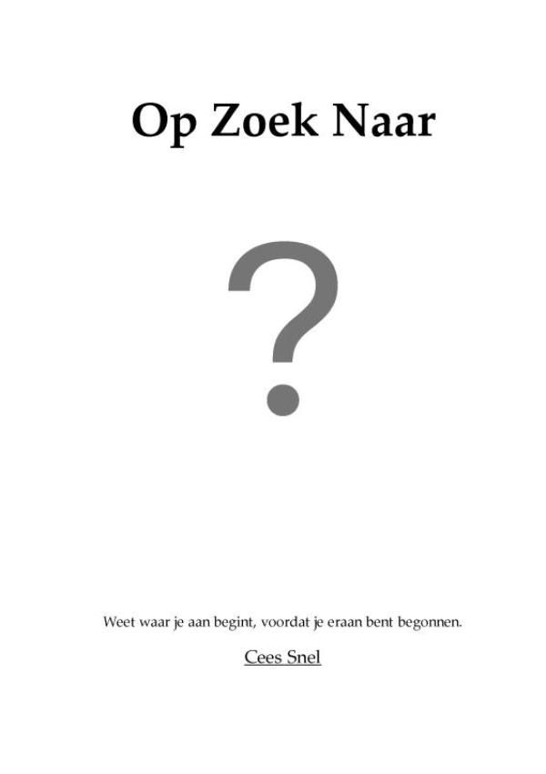 Op Zoek Naar