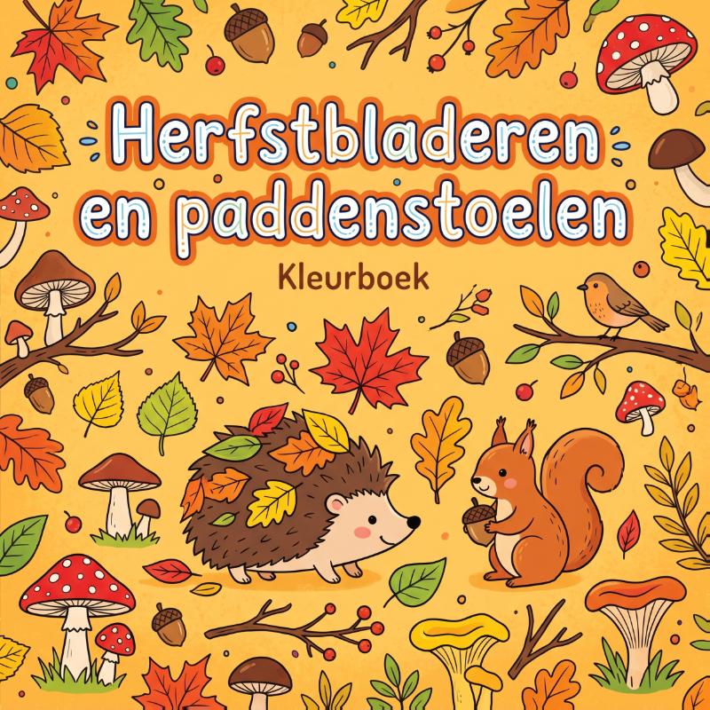 Herfstbladeren en paddenstoelen