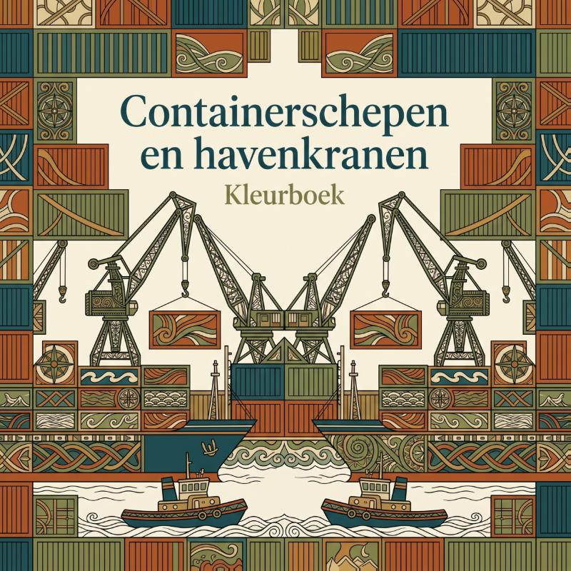 Containerschepen en havenkranen