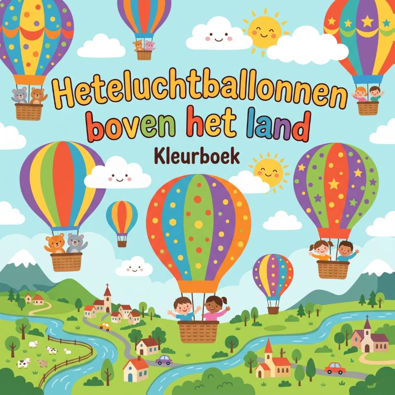 Heteluchtballonnen boven het land