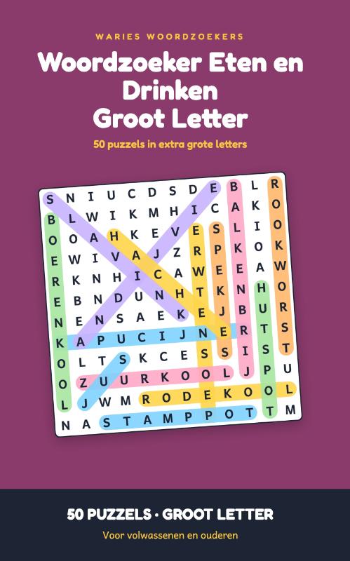 Woordzoeker Eten en Drinken Groot Letter