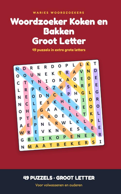 Woordzoeker Koken en Bakken Groot Letter