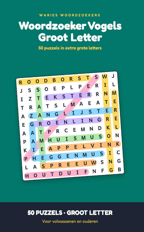 Woordzoeker Vogels Groot Letter