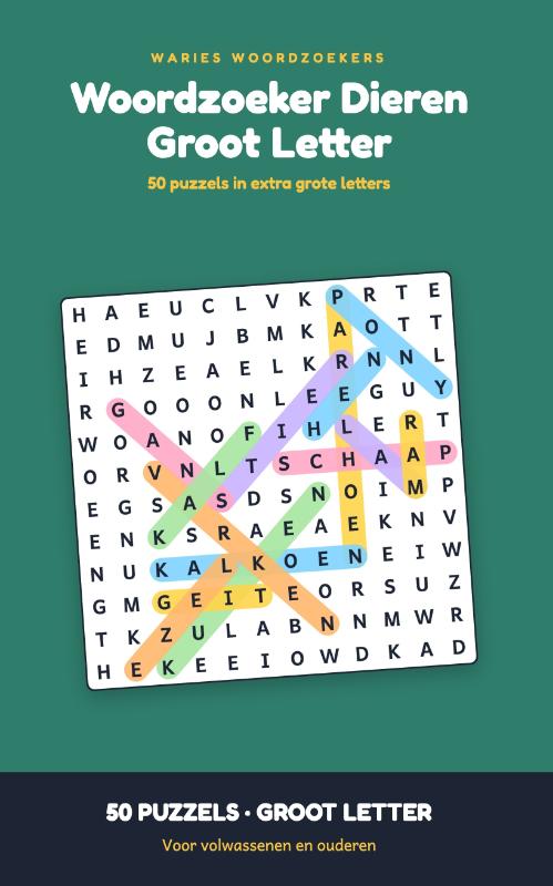 Woordzoeker Dieren Groot Letter