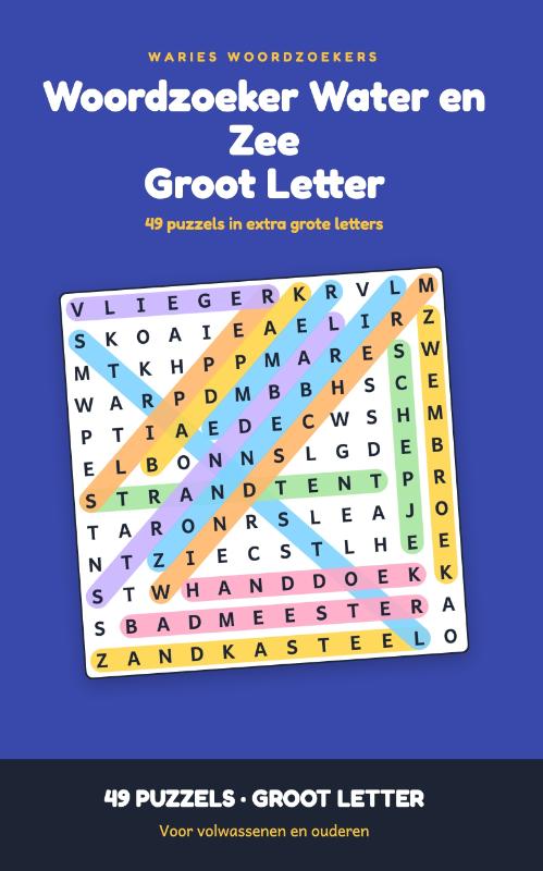 Woordzoeker Water en Zee Groot Letter