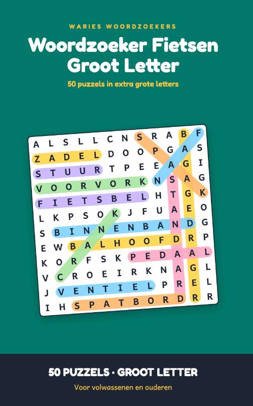 Woordzoeker Fietsen Groot Letter