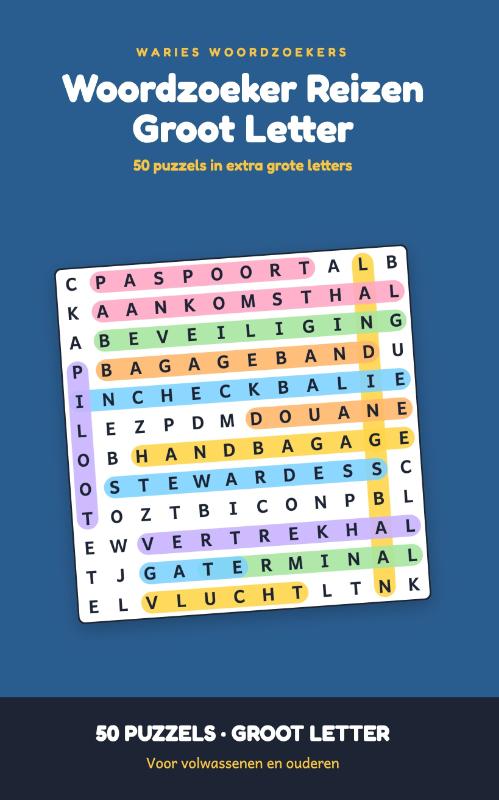 Woordzoeker Reizen Groot Letter