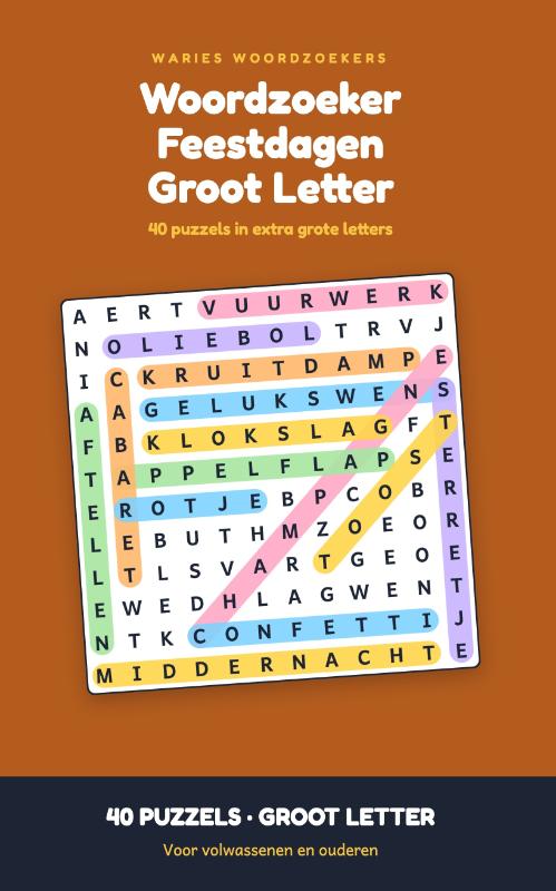 Woordzoeker Feestdagen Groot Letter