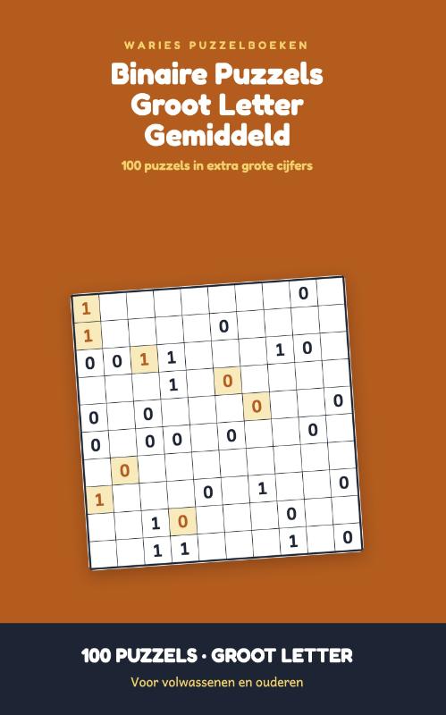 Binaire Puzzels Groot Letter Gemiddeld