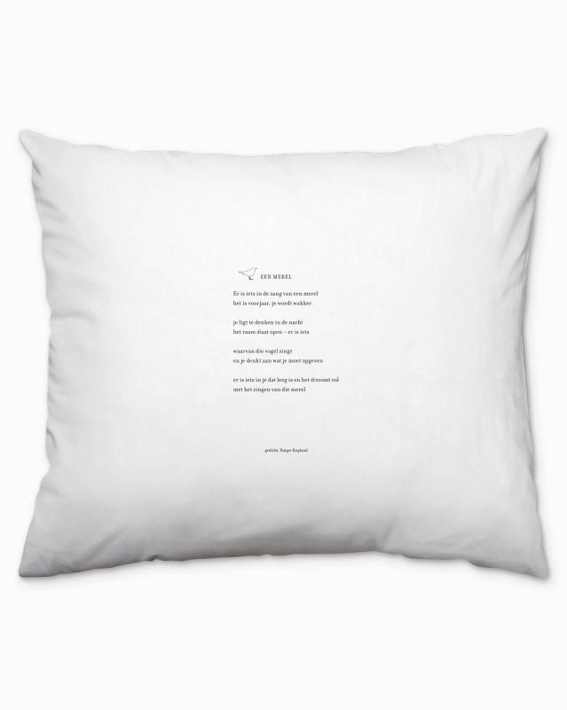 Plint kussensloop 'Een merel' Rutger Kopland