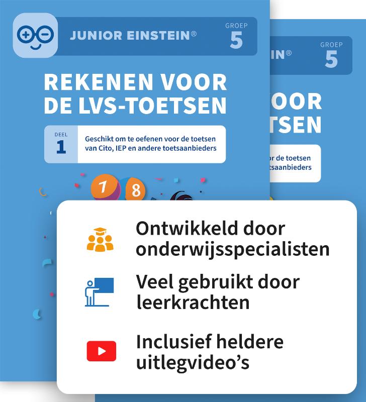 Rekenen voor de LVS-toetsen set - Deel 1 en 2 - Groep 5 + Online video-uitleg