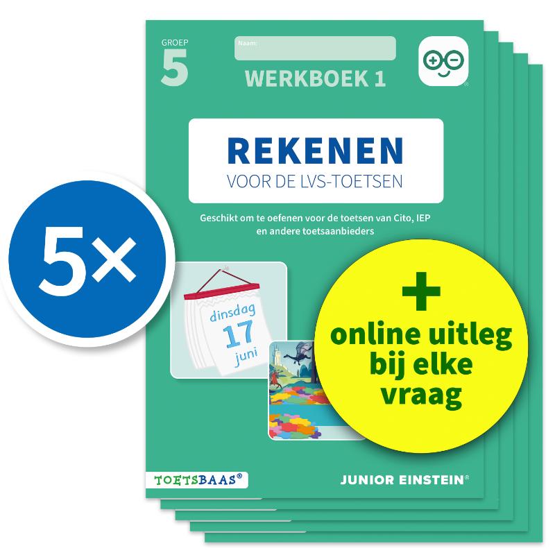 Rekenen voor de LVS-toetsen - Groep 5 - Werkboek 1 - Set van 5