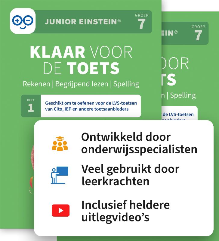 Klaar voor de toets - Groep 7 - SET | Rekenen | Begrijpend lezen | Spelling - Deel 1 en 2