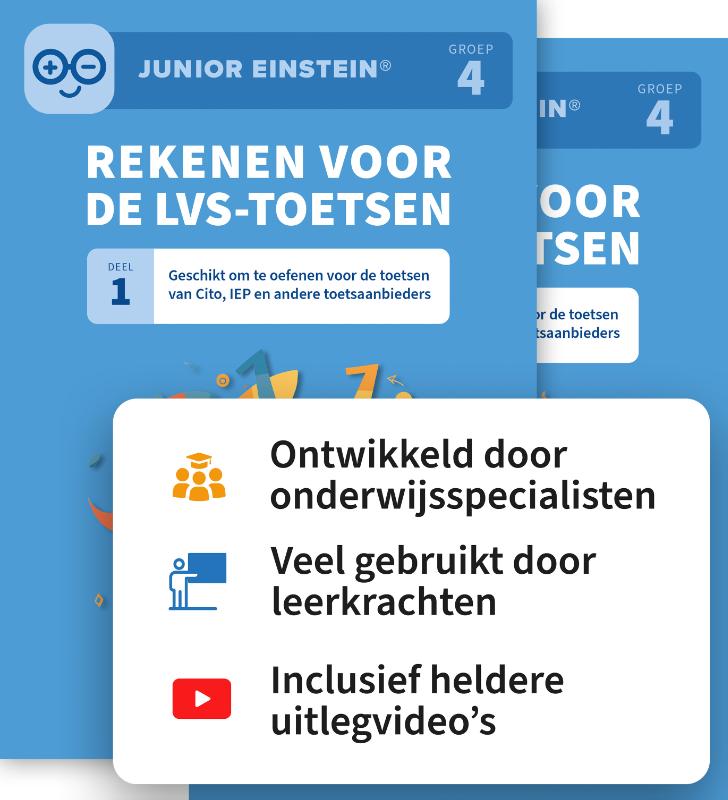 Rekenen voor de LVS-toetsen set - Deel 1 en 2 - Groep 4 + Online video-uitleg