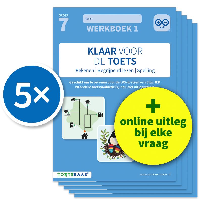 Klaar voor de toets - Werkboek 1 | Groep 7 + Online video-uitleg